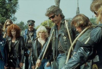 Sam Elliott with Cher and other co-stars in Mask. 