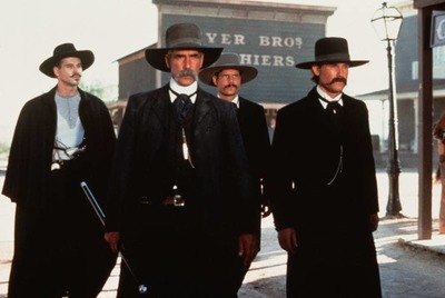 Val Kilmer, Sam Elliott, Bill Paxton, and Kurt Russell in Tombstone in 1993. 
