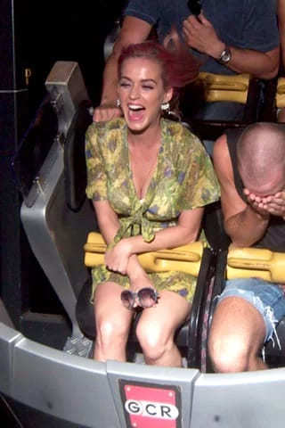 Katy Perry on a roller coaster