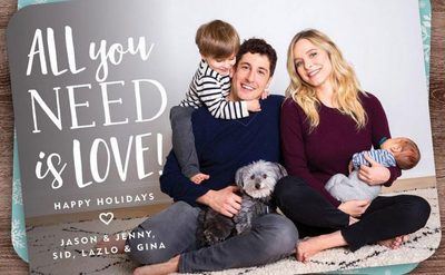 Holiday card with Jason Biggs and Jenny Mollen 