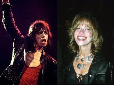 Mick Jagger and Carly Simon side by side