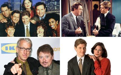 The cast of NewsRadio / Stephen Root and Dave Foley / Andy Dick and Dave Foley / Dave Foley and Maura Tierney