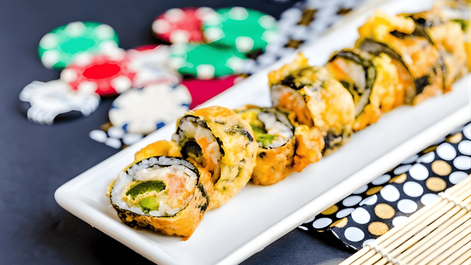 cooked sushi rolls