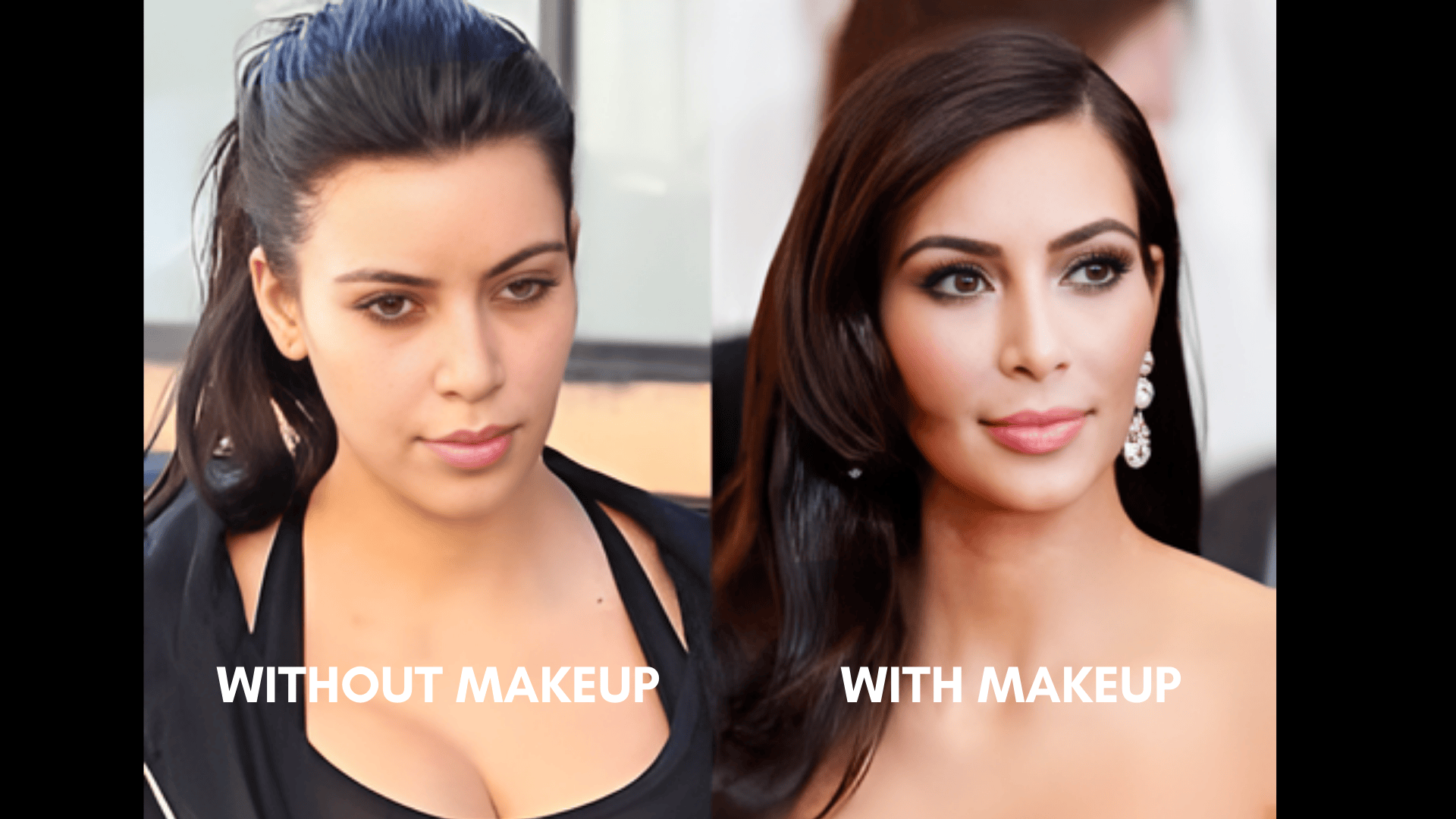 Kim’s Makeup vs No Makeup
